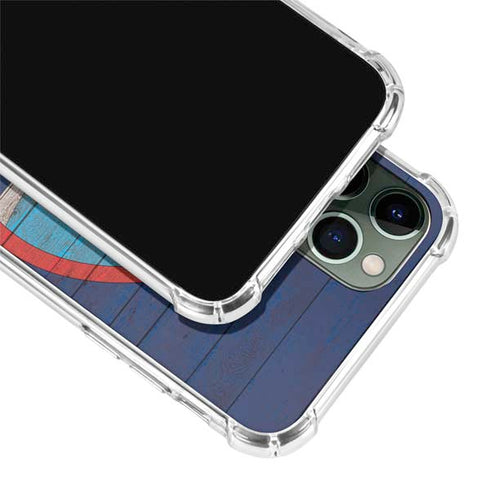 Guam Flag Dark Wood iPhone 12 Pro Clear Case